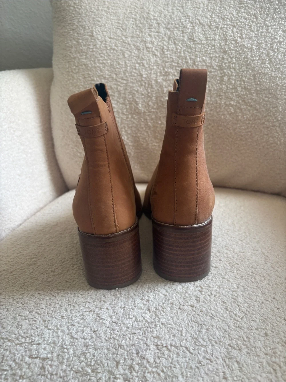 Toms Brown Leather Chelsea Ankle Boots